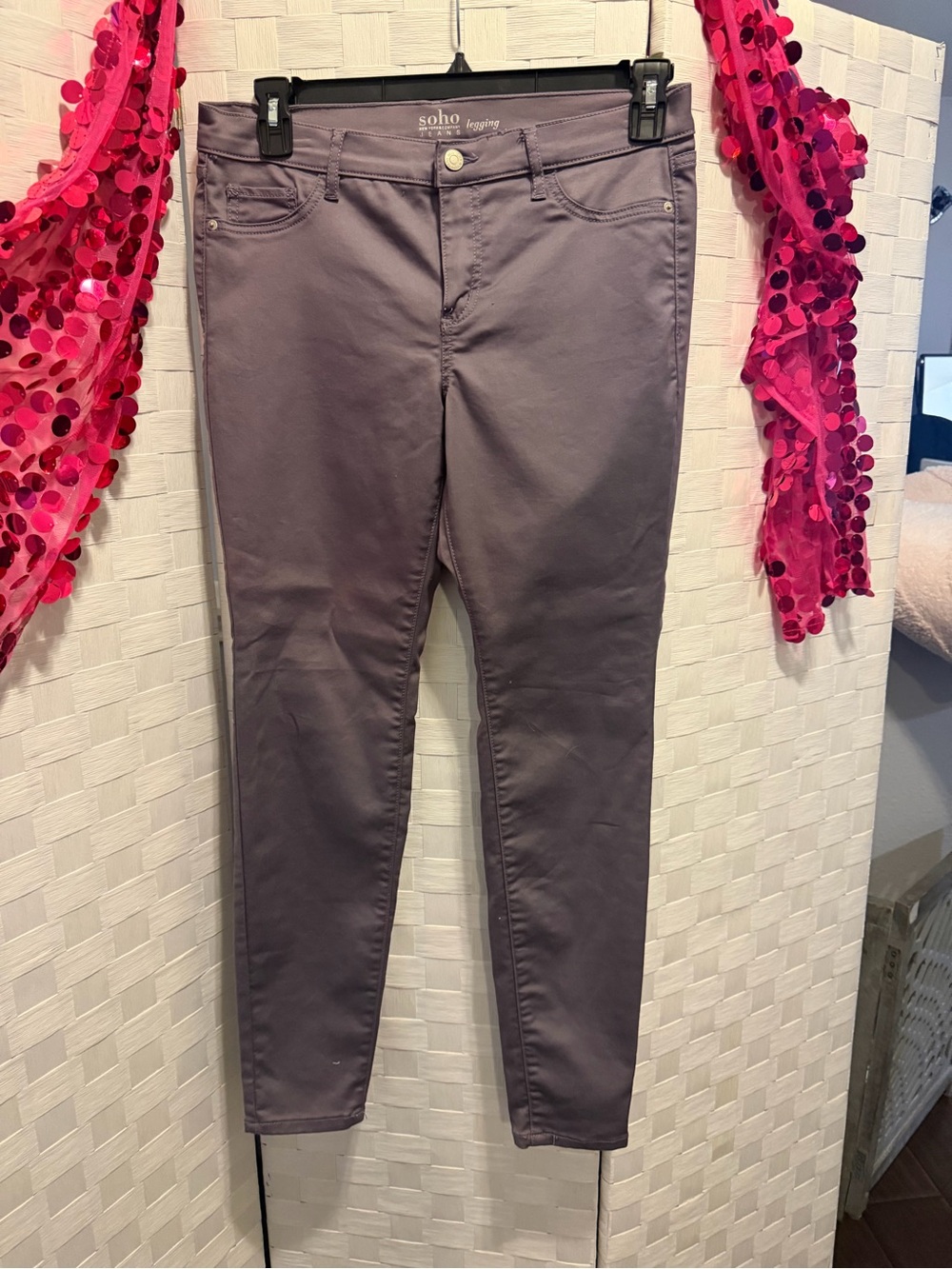 Soho Mauve-Gray Stretch Leggings